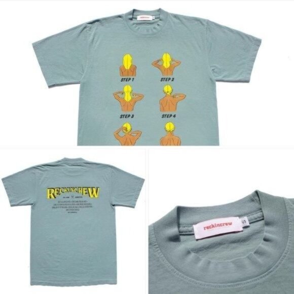 Reckin' Crew Durag Tutorial Tee in Atlantic Green - Picture 1 of 3